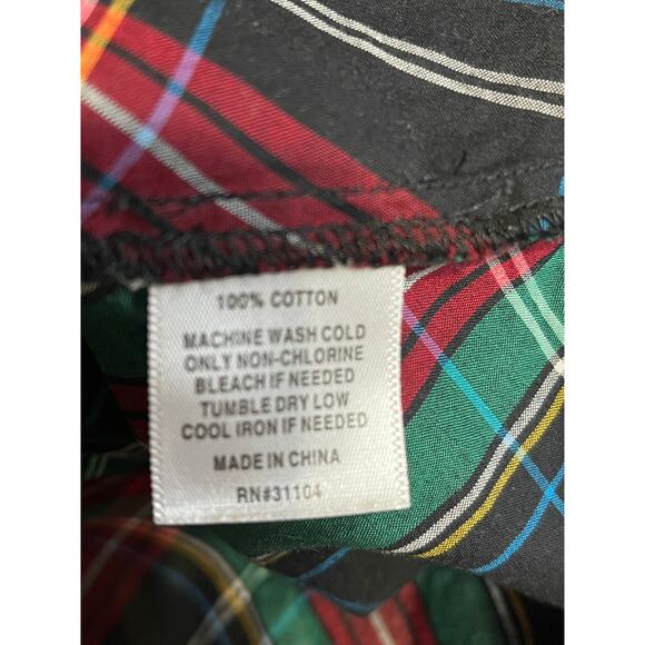 Kim Rogers Holiday Red, Blue, and Green Plaid Button Down Top Women’s XXL EUC - Picture 4 of 6